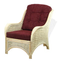 Natural Rattan Wicker Armchair with Dark Brown Cushions N25369