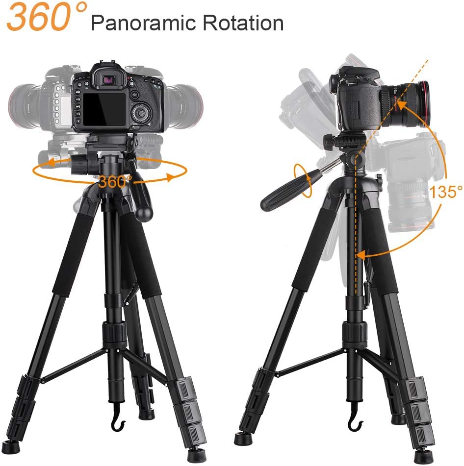 Portable Compact Aluminum Tripod Monopod with 3-Way Swivel Pan Tilt Head B30031