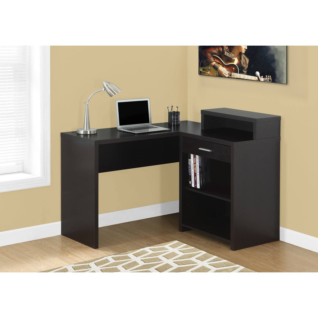 Cappuccino Corner Computer Desk with Storage W7164
