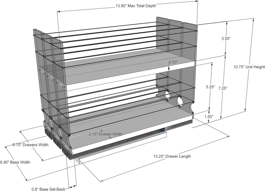 Cabinet Mounted Spice Rack 3 Drawers C339211
