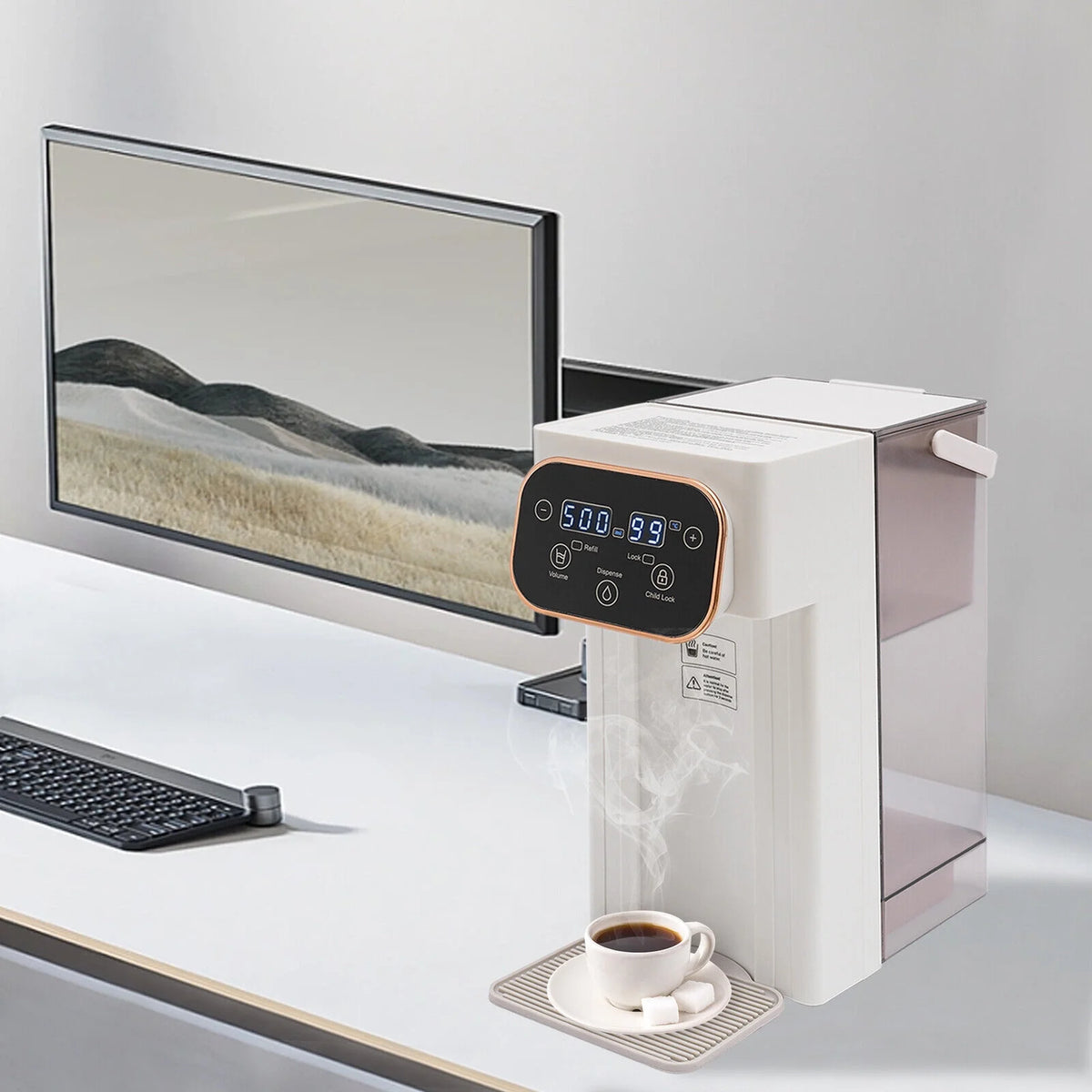 1500W Electric Kettle Hot Water Dispenser with Filter LCD Panel Y49956