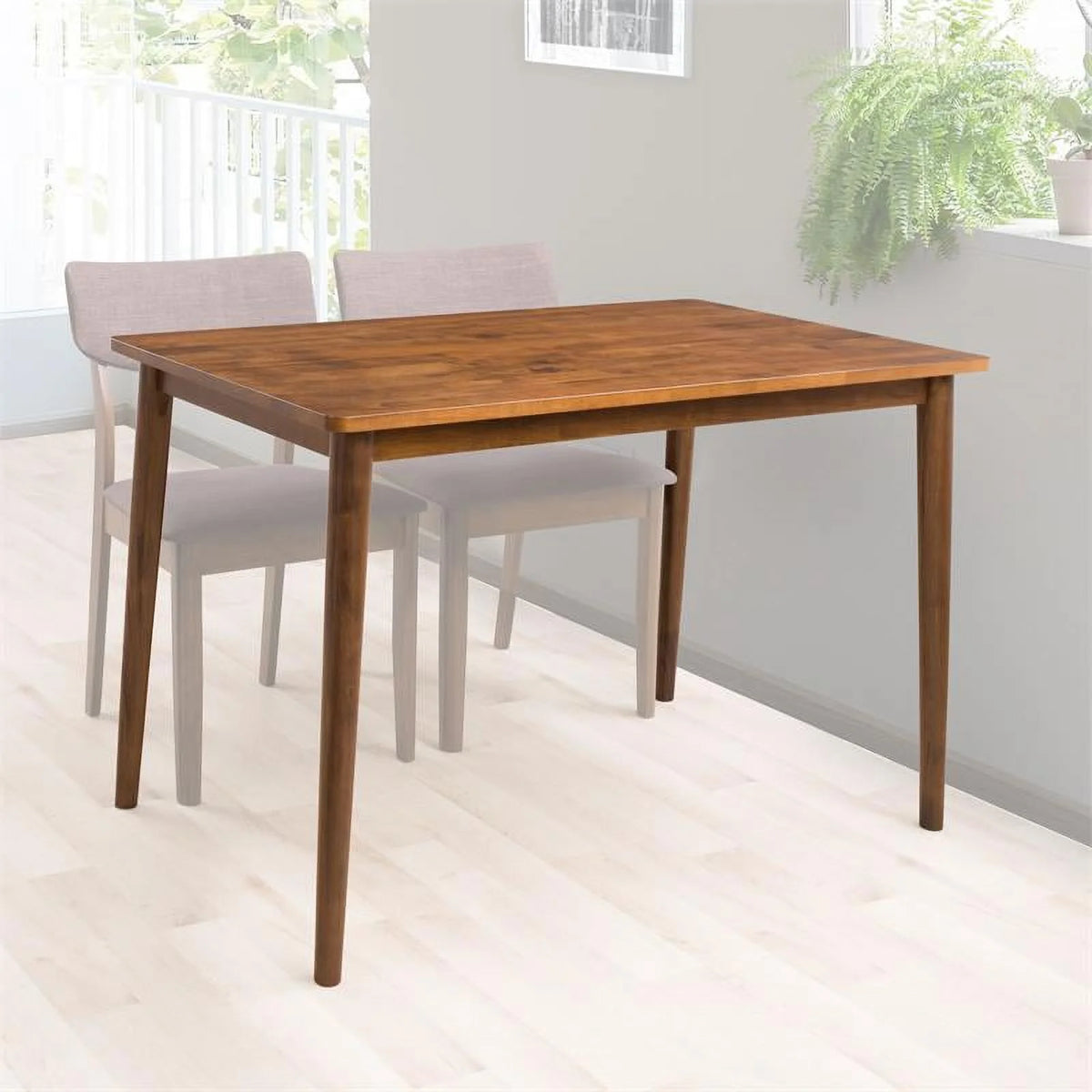 Warm Walnut Wood Dining Table with Splayed Legs A61469