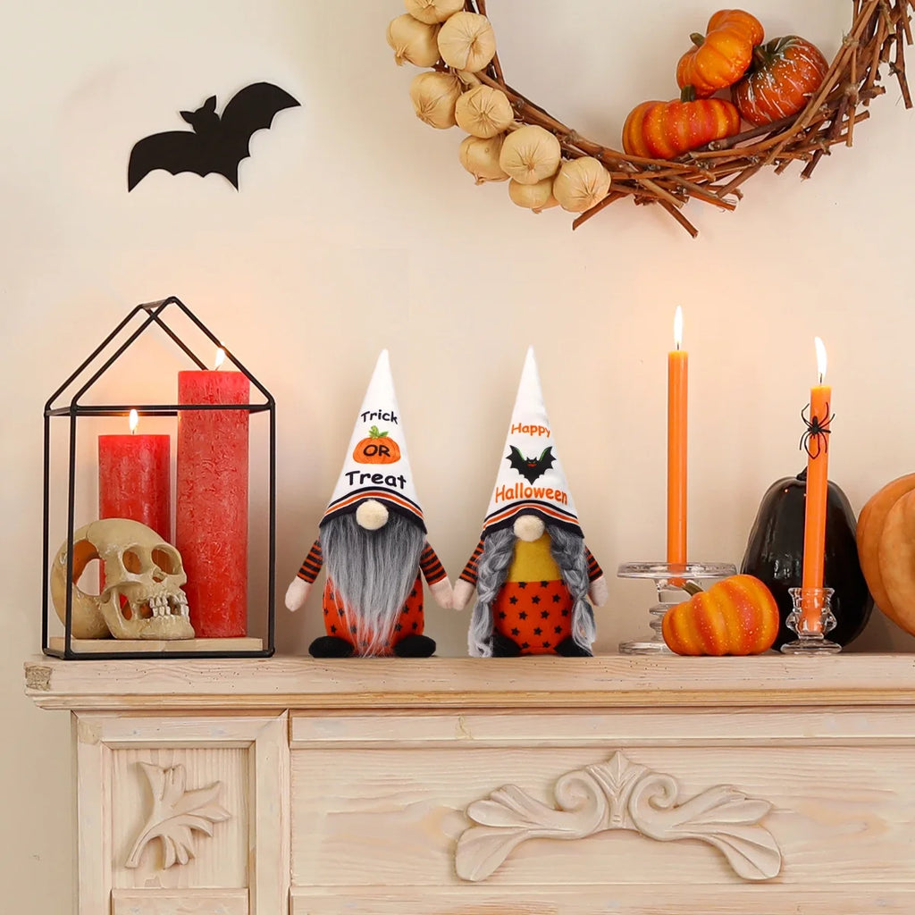 Set of 2 Halloween Gnome Plush Doll M22850