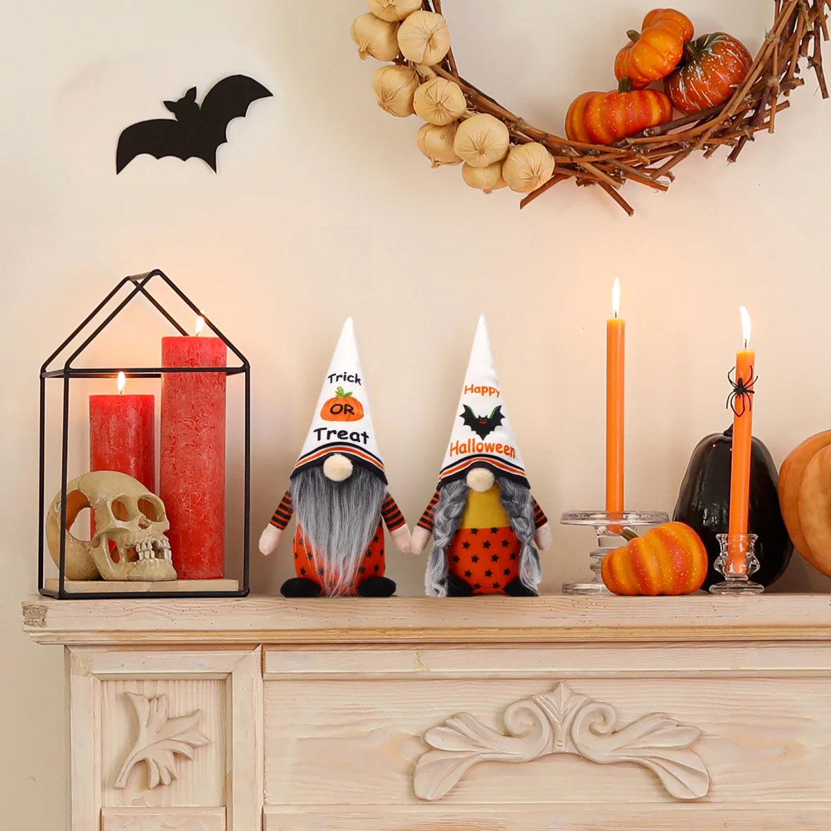 Set of 2 Halloween Gnome Plush Doll M22850
