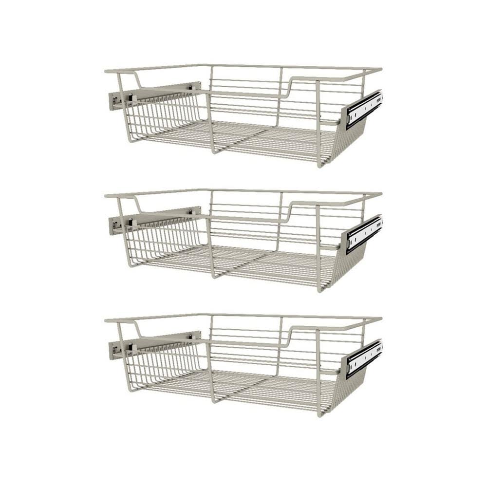 18x22 Satin Nickel Closet Basket 3 Pack V63278