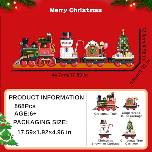 Christmas Train Building Toys Set 868pcs with LED Light E716
