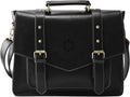 Tan PU Leather Laptop Messenger Bag W8410