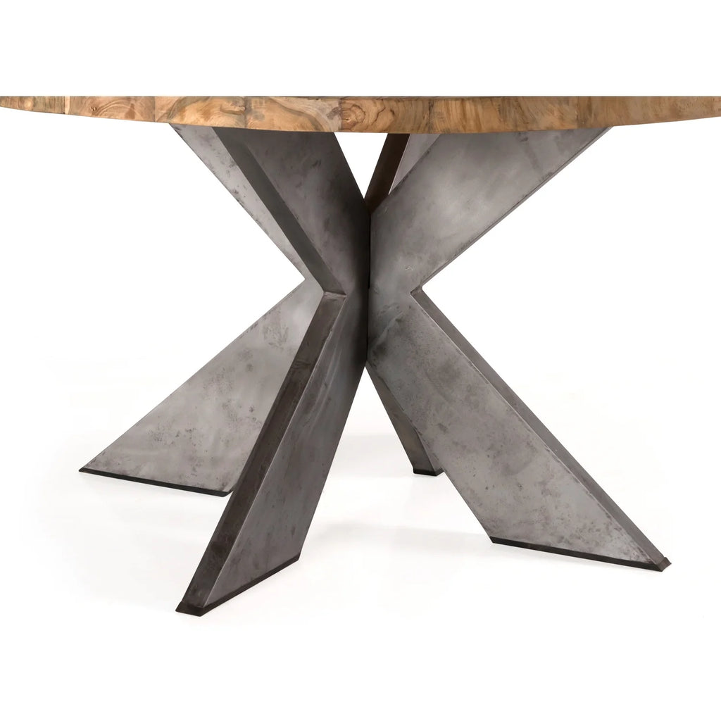 Round Recycled Teak Wood Dining Table T7652