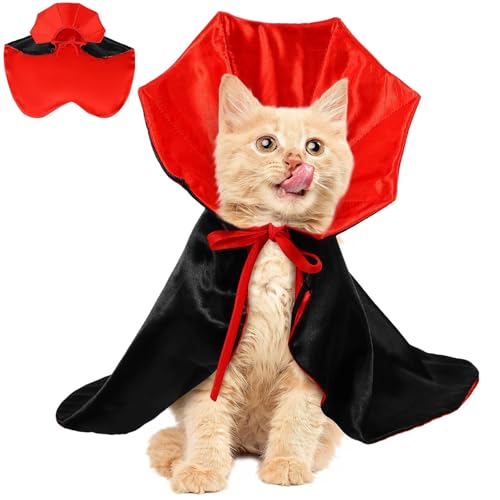 Adjustable Red Black Pet Vampire Cape 5 Pcs D58775