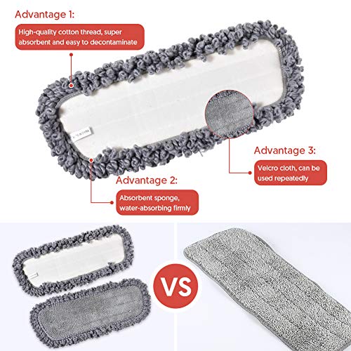 Microfibre Spray Floor Mops with 3 Mop Heads & 635 ML Bottle V65960