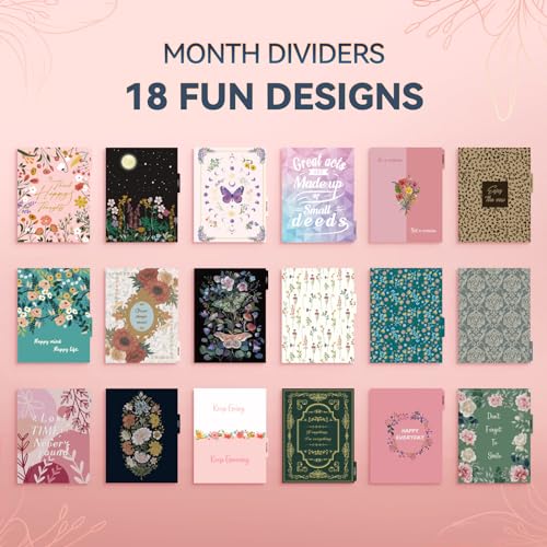 18 Month Weekly & Monthly Planner Spiral Bound Hard Cover with Stickers & Gift Box V120