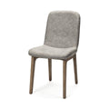Grey Fabric Dining Chair with Medium Brown Wood Base L9810