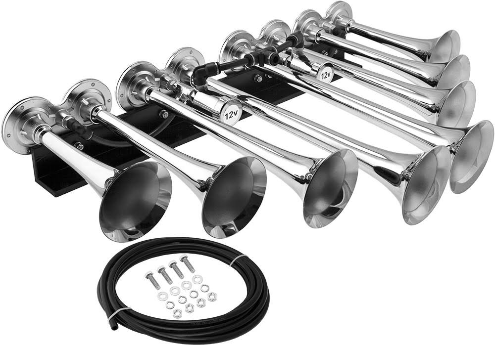 8 Air Horn Chrome Plated Trumpets M78734