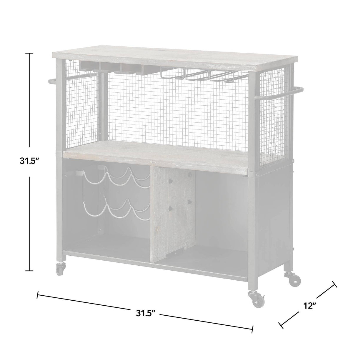 Farmhouse Kitchen Cart - White M4422