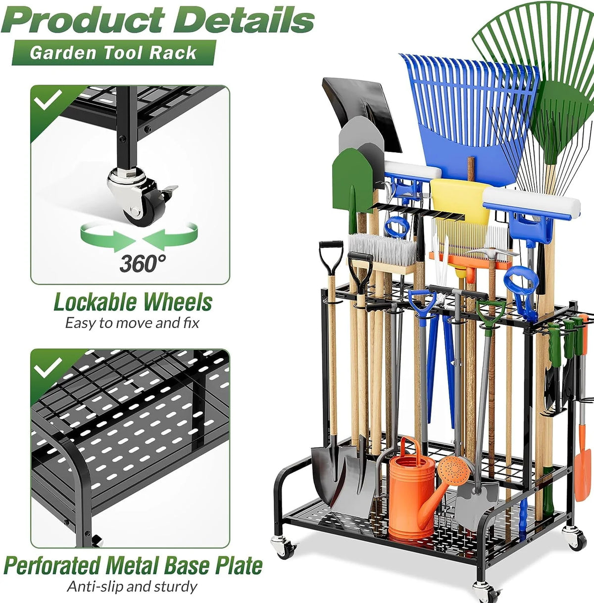 Garden Tool Organizer, Yard Tool Tower Rack W3804