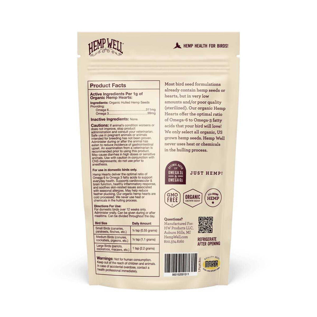 Bird Hemp Hearts Supplement Z181