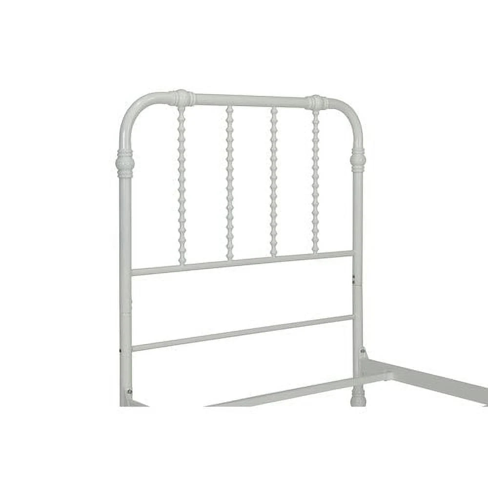 White Twin Metal Bed Frame with Headboard N236