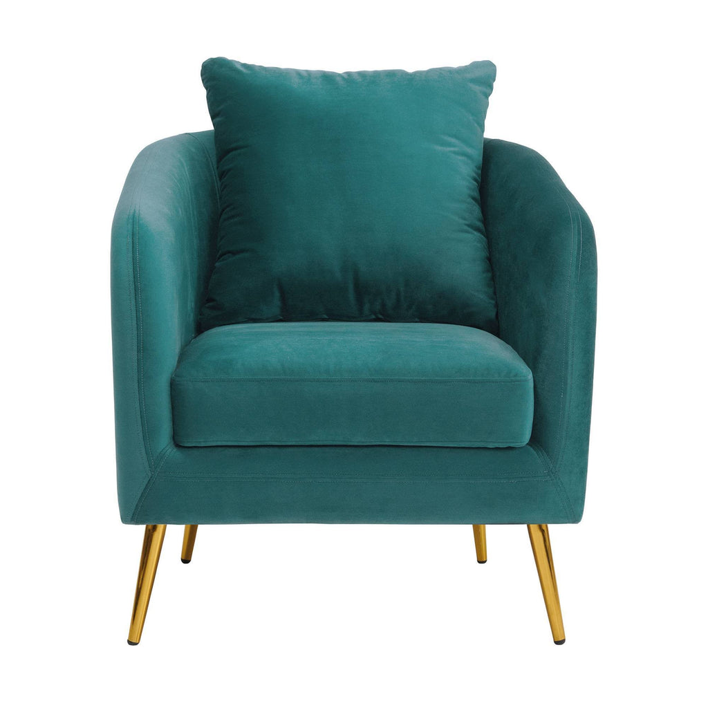Marine Blue Accent Chair with Gold Legs K7219