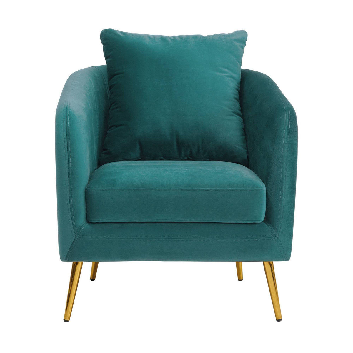 Marine Blue Accent Chair with Gold Legs K7219
