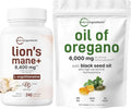 Oil of Oregano Softgels 300 Count & Lions Mane 240 Veggie Capsules 2 Pack V1082