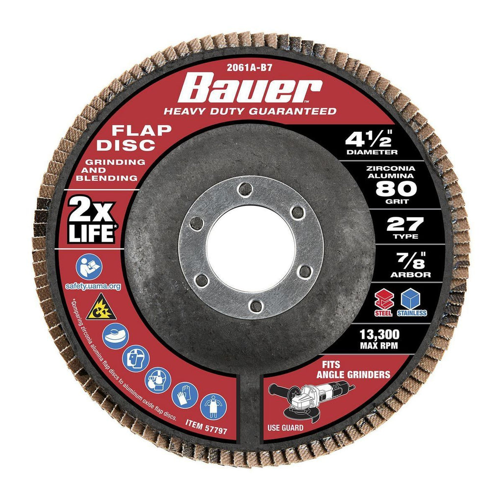 4-1/2 in. 80-Grit Type 27 Flap Disc with Fiberglass Backing and Zirconia Grain R474