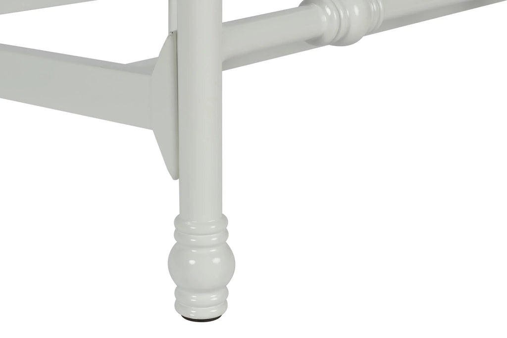 White Twin Metal Bed Frame with Headboard N236