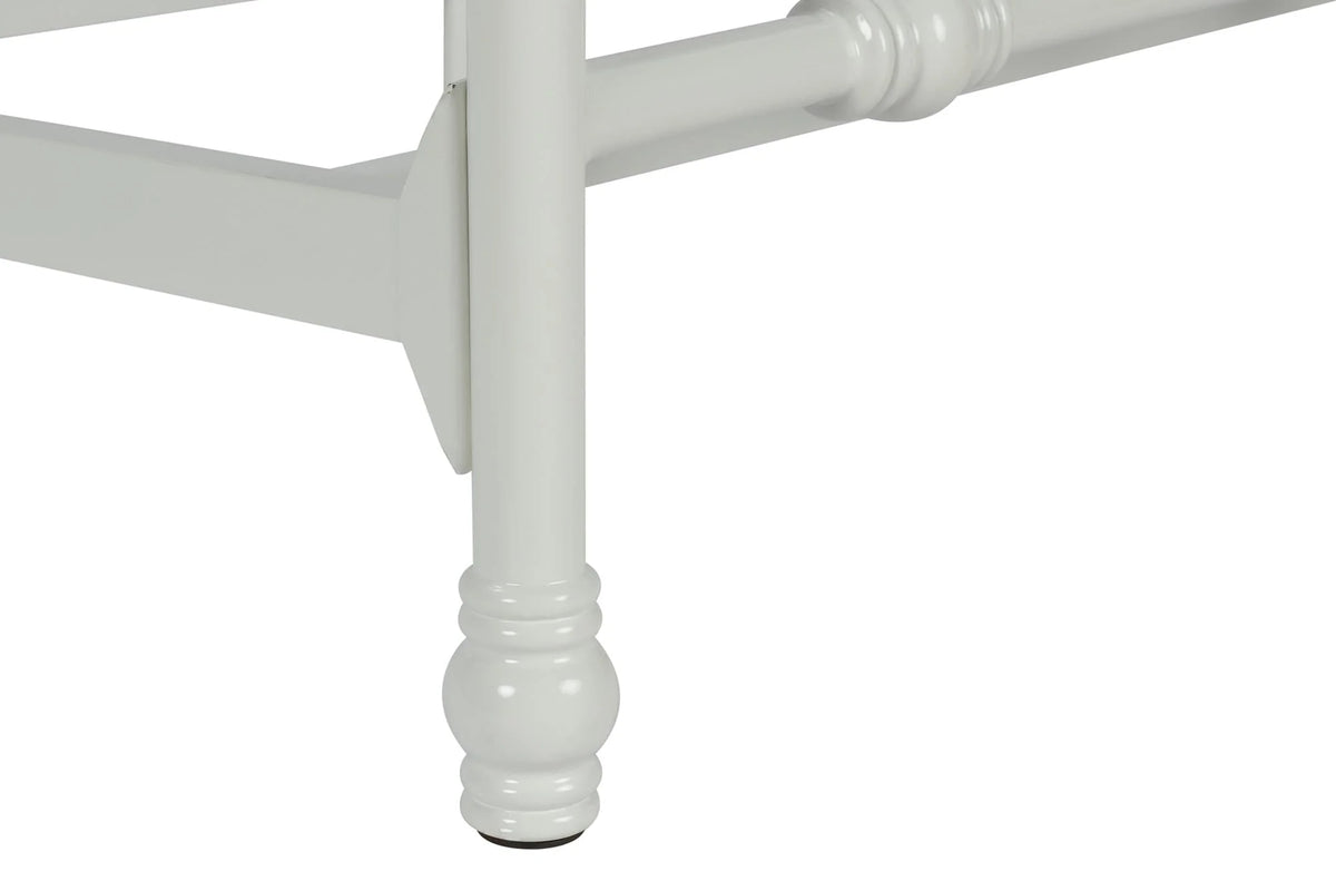 White Twin Metal Bed Frame with Headboard N236