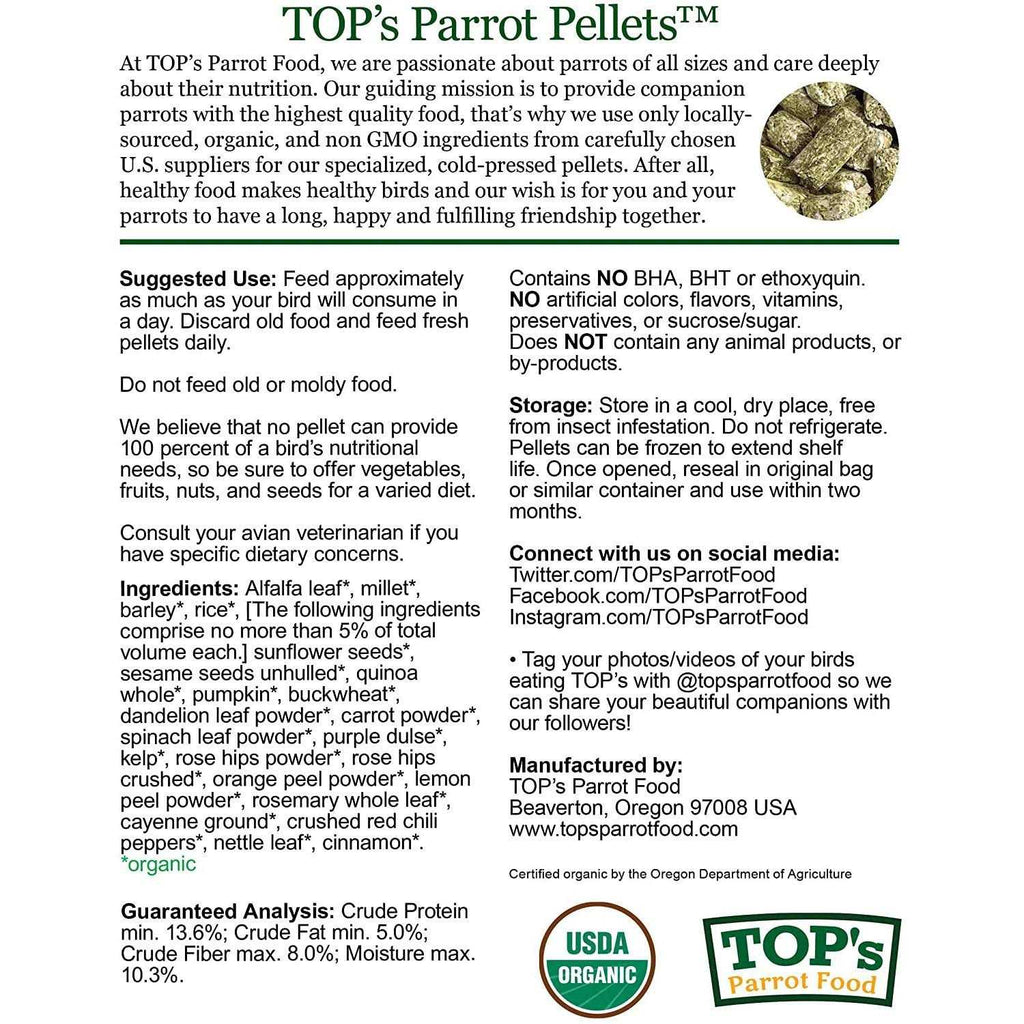 Organic Parrot Food Pellets L804