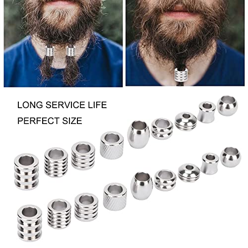 18pcs Stainless Steel Beard Beads V23288