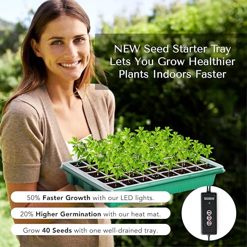 40-Cell Seed Starter Tray with Grow Lights and Heat Mat R931