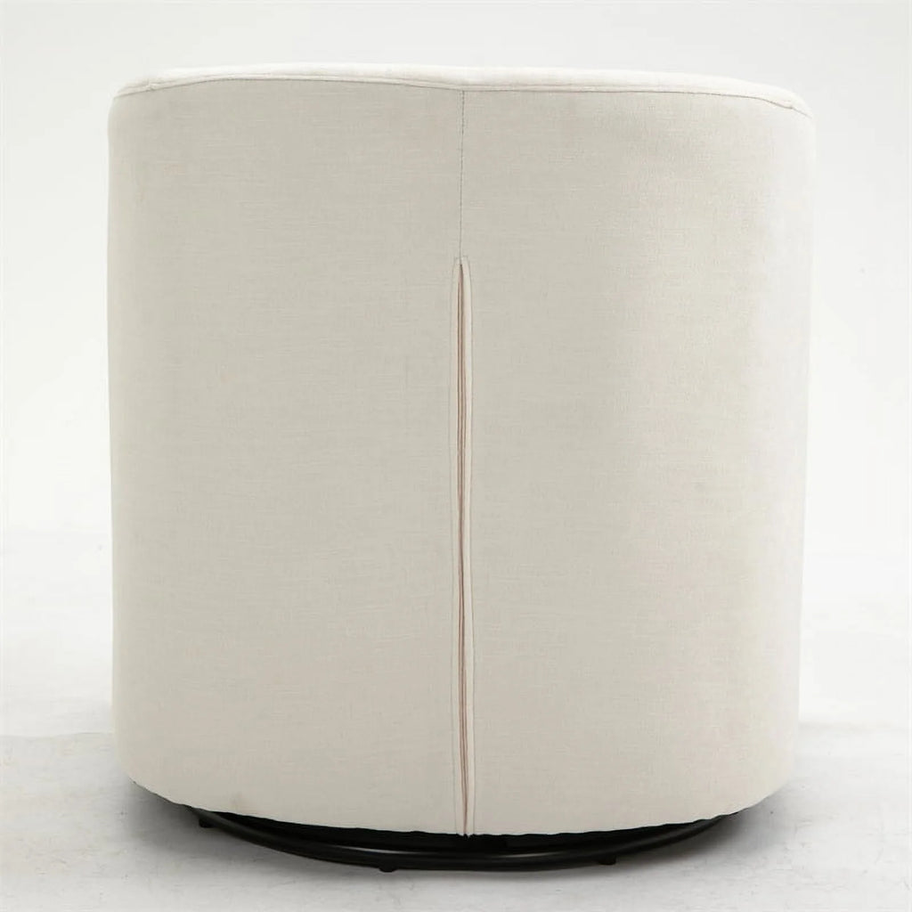 Beige Wood Swivel Upholstered Accent Chair B97400