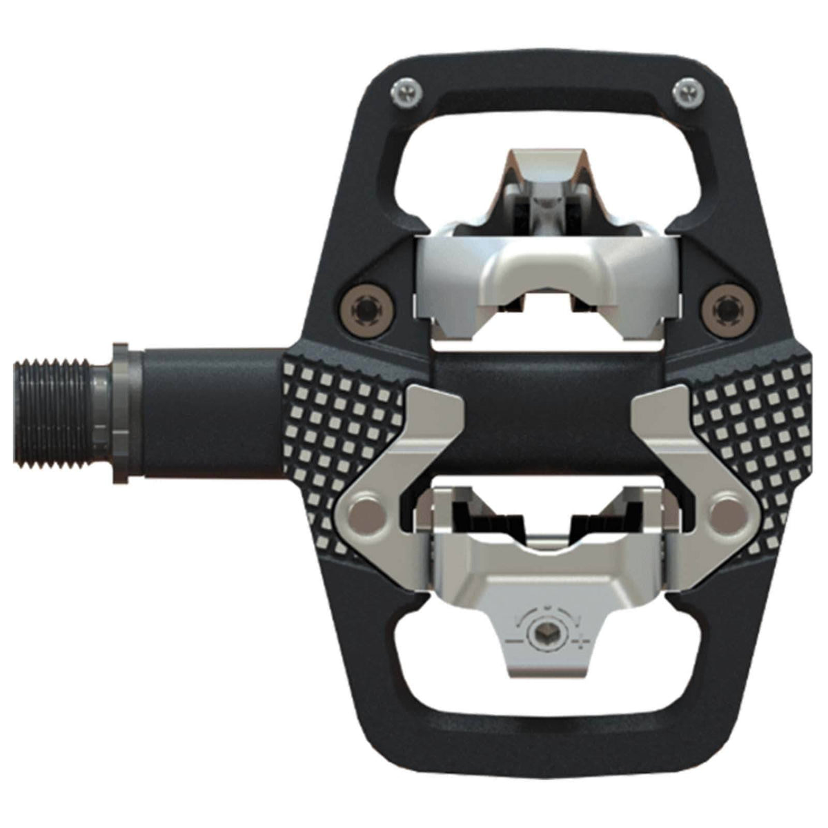 Black MTB Clipless Pedals Aluminum Body Cr-Mo Axle I1608