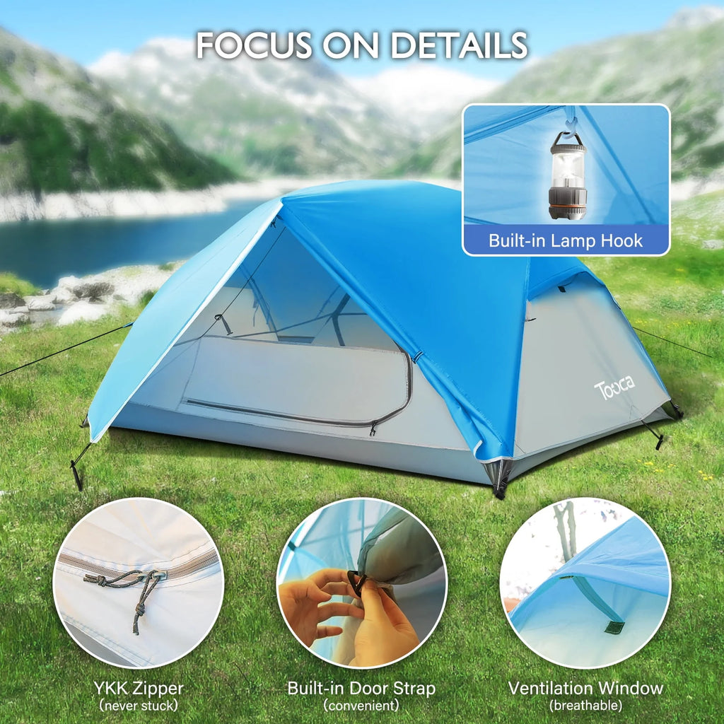 2-3 Person Waterproof Pop Up Camping Tent with Sun Shade H792394