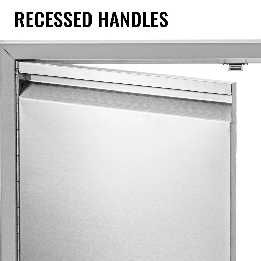 Double Wall Stainless Steel Outdoor Access Door with Hooks Q693808