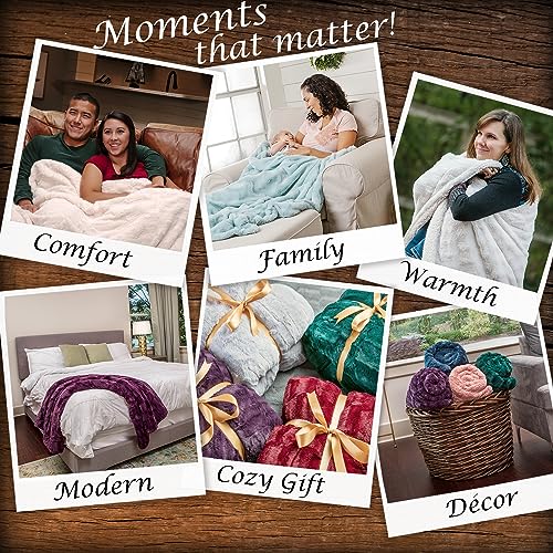 Gray Faux Fur Throw Blanket 50" x 65" D361