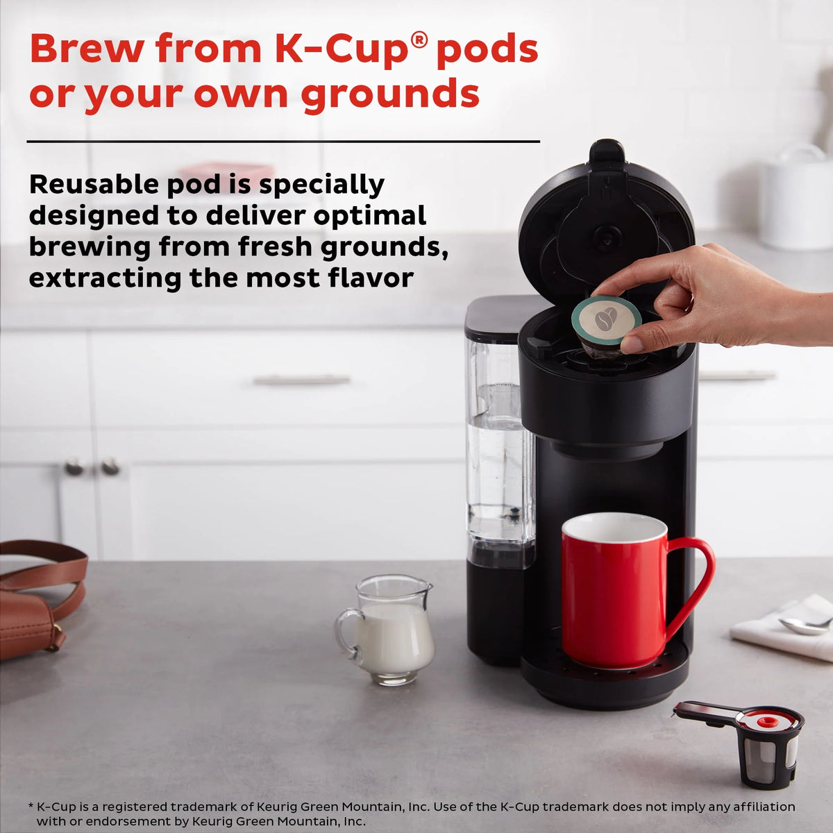 2-in-1 Single Serve Coffee Maker, Black X84674