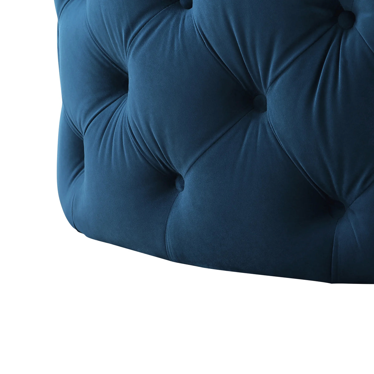 Navy Velvet Tufted Round Cocktail Ottoman M149