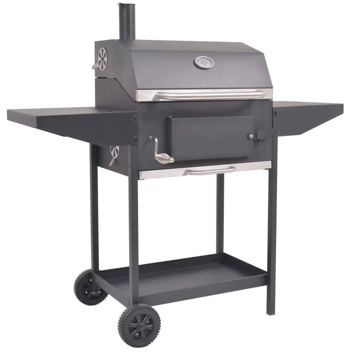 BBQ Charcoal Smoker with Bottom Shelf Black X385