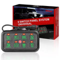 8 Gang Switch Panel with Green Backlit ON-Off Button P8543