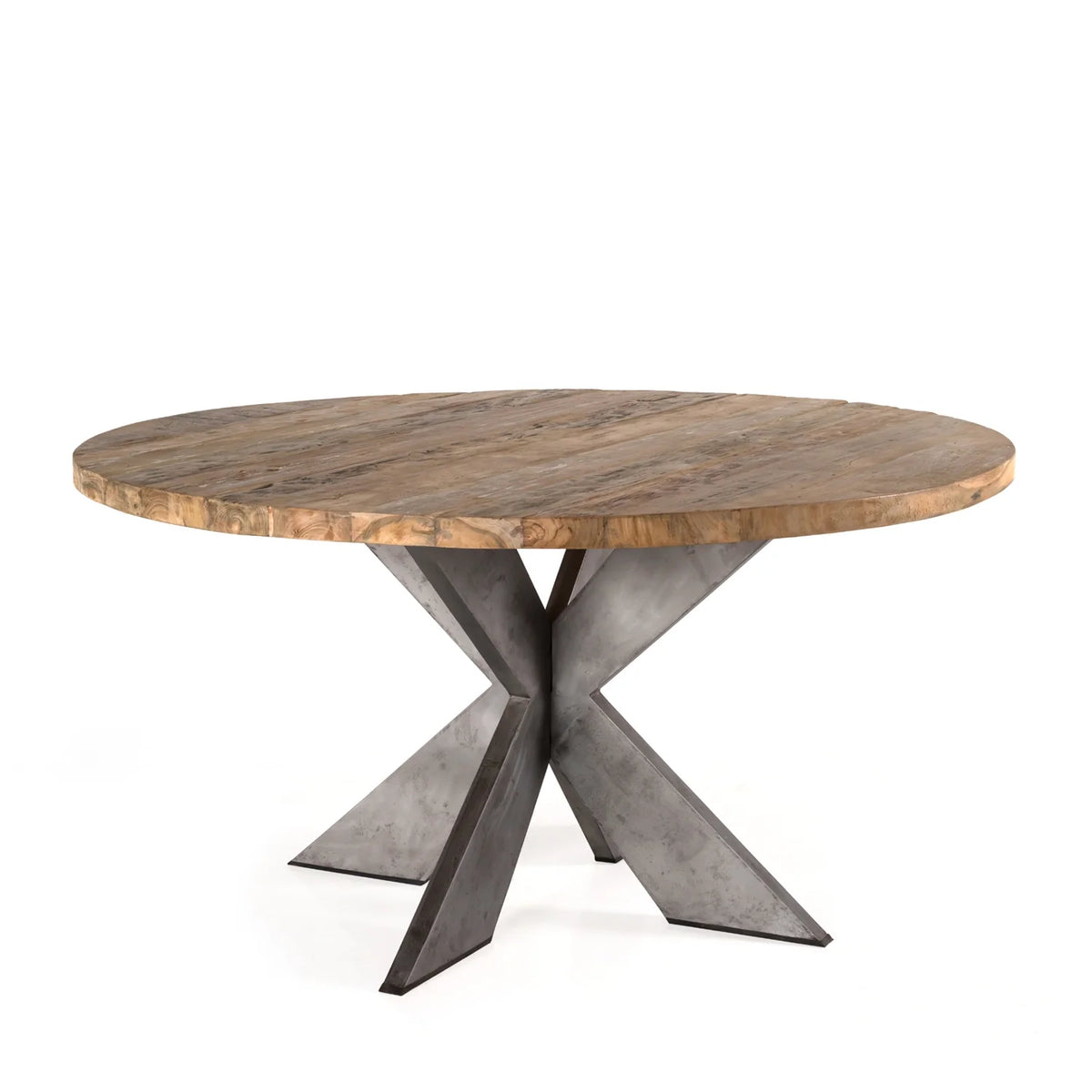 Round Recycled Teak Wood Dining Table T7652