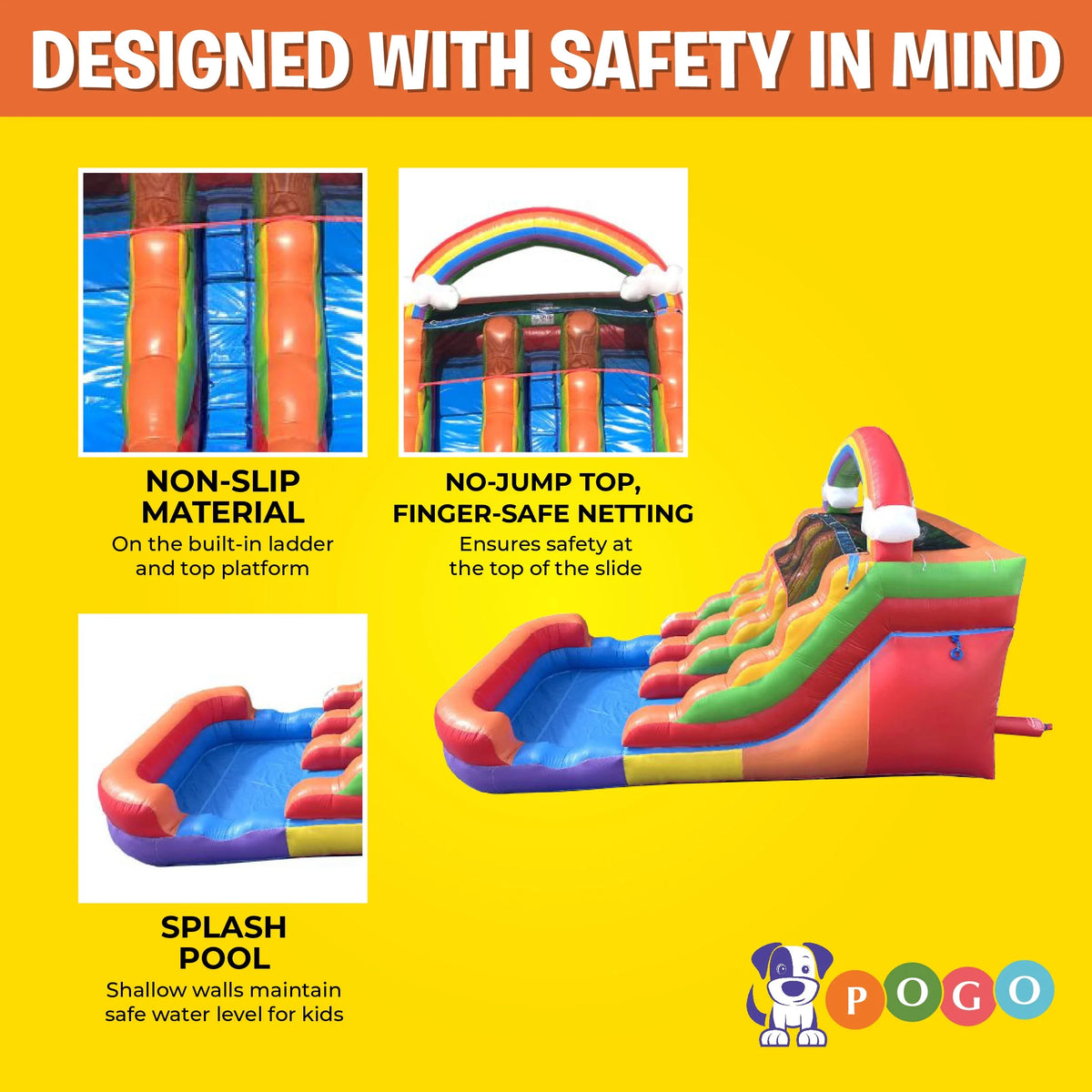 Rainbow Cloud Inflatable Double Water Slide with Blower, 13 Ft G464338