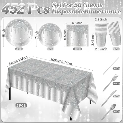 452 Pcs Fall Thanksgiving Tableware Set for 50 Guests G474908