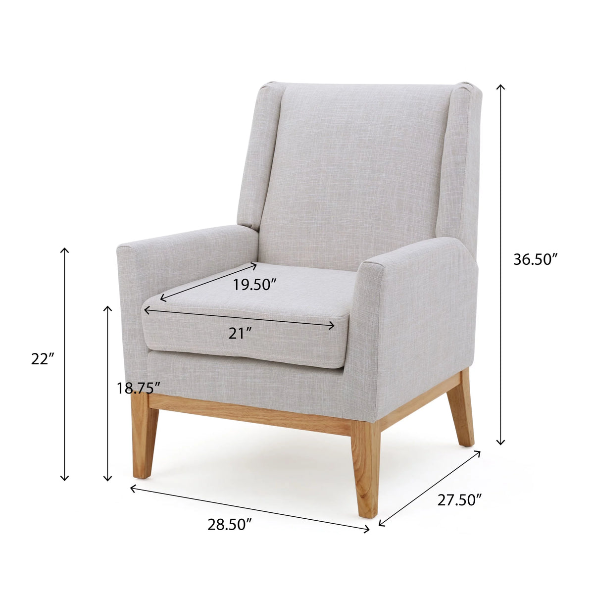 Beige Fabric Accent Chair Z45874