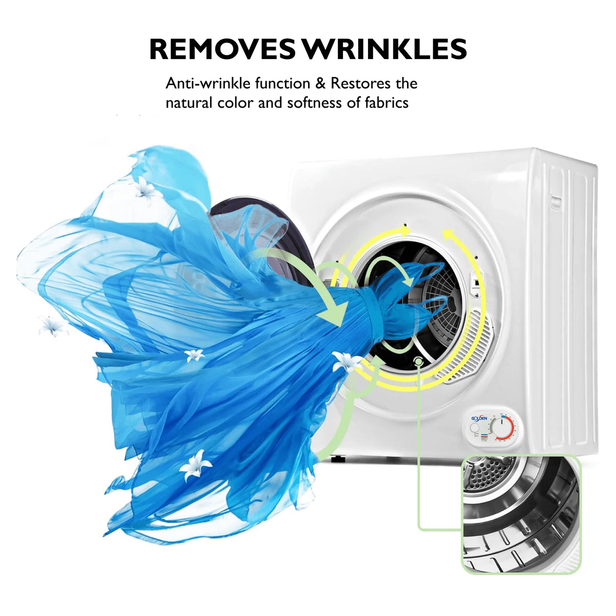 White 2.65 Cu ft. Portable Electric Stainless Steel Clothes Dryer V460953