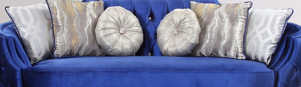 Blue Velvet Sofa Set 2Pc L790562