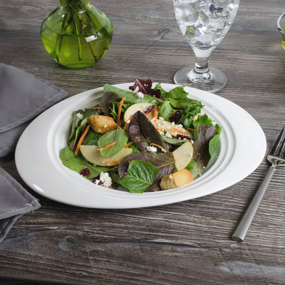 White Porcelain Oval Salad Plate - 24/Case B29146