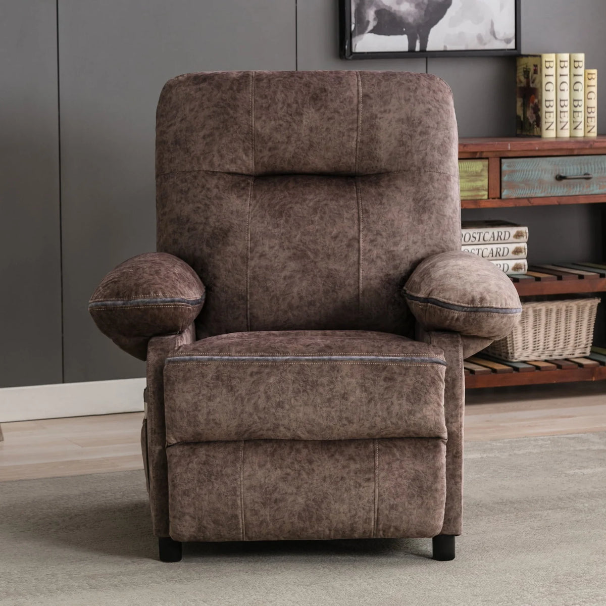 Light Brown Heated Massage Recliner Sofa D178689