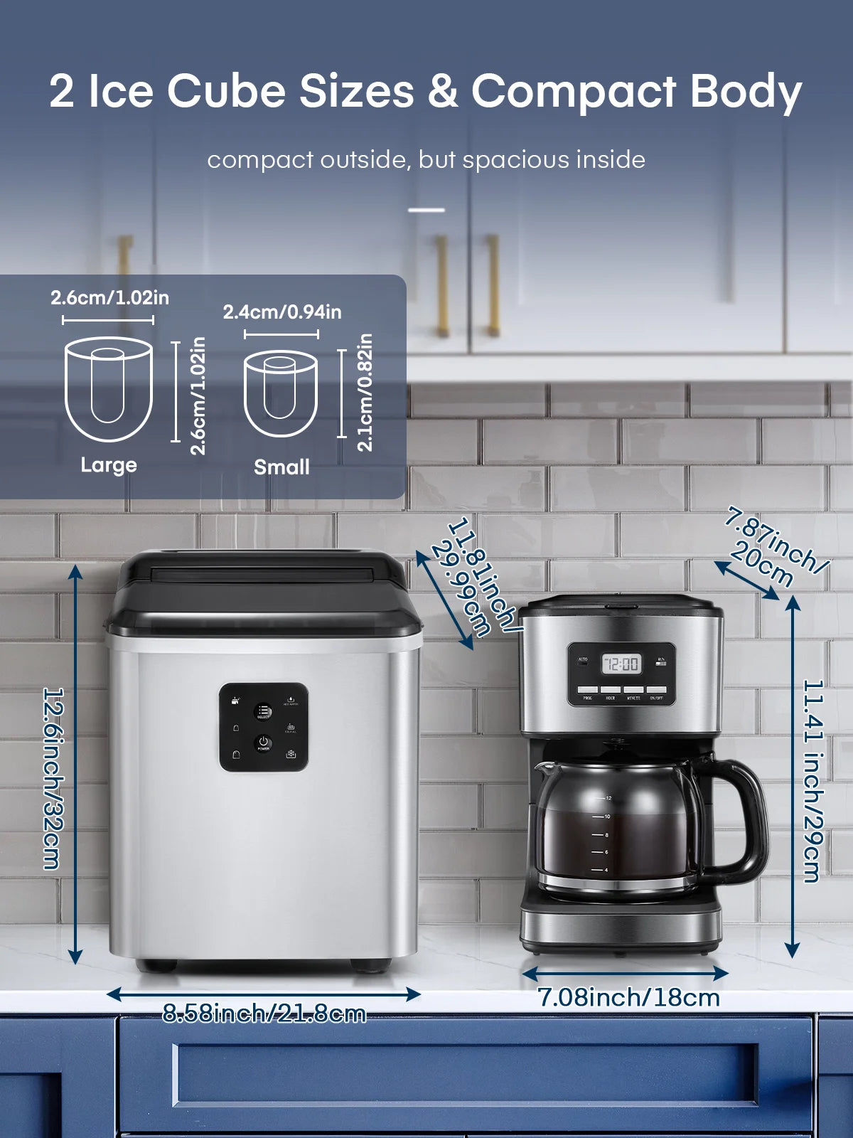 Countertop Ice Maker 28lbs in 24h Stainless Steel U53300