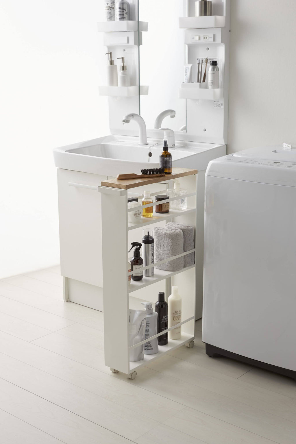 Black Rolling Slim Storage Cart with Handle X682