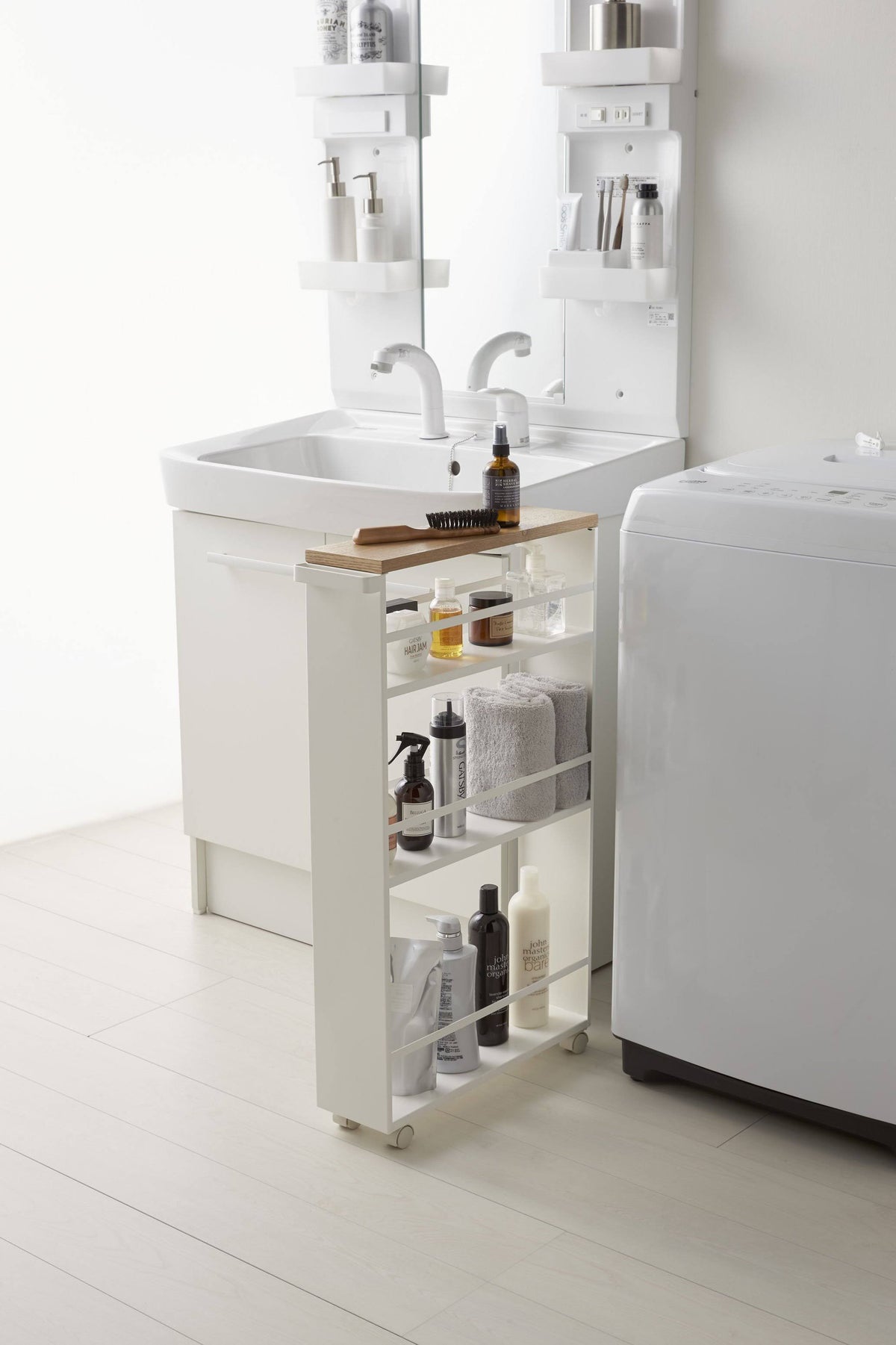 Black Rolling Slim Storage Cart with Handle X682